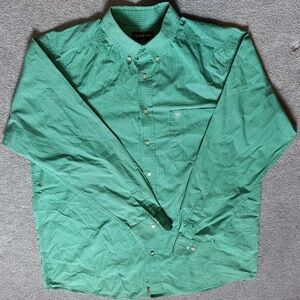 Men’s XLT Ariat Green Long Sleeve Collared Shirt